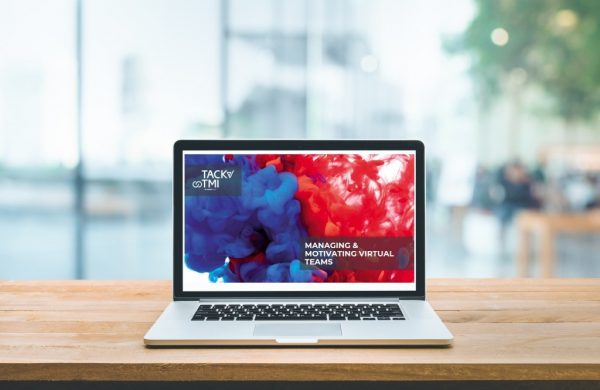 webinar laptop screen - managing and motivating remote teams