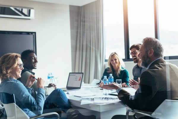 Positive team meeting
