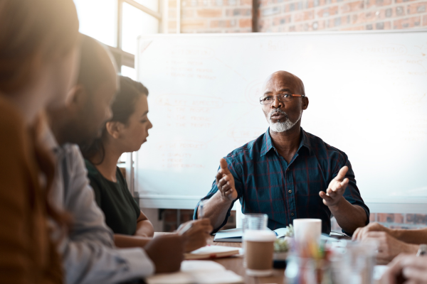 sales manager in sales meeting